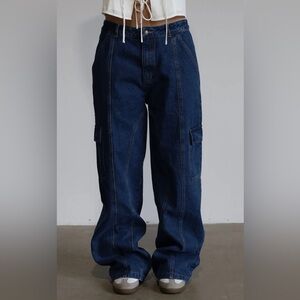 Women's Blue Cargo Jeans